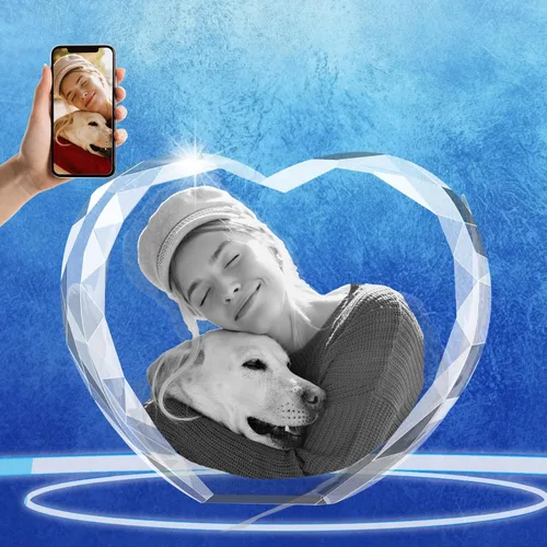 Vista 11 de Regalos conmemorativos personalizados para mascotas, marco de fotos de cristal 3D de perros o gatos, marco de fotos grabado con láser personalizado