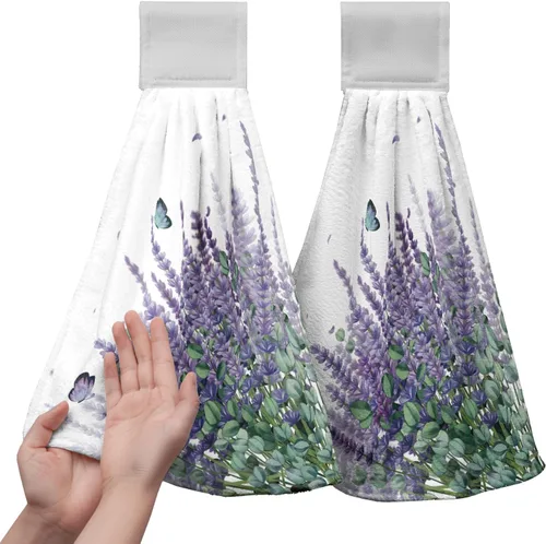 Vista 63 de Honey Bee - Juego de 2 toallas colgantes de cocina de verano con lunares y lazo para colgar, toallas de cocina de granja amarillas, suaves