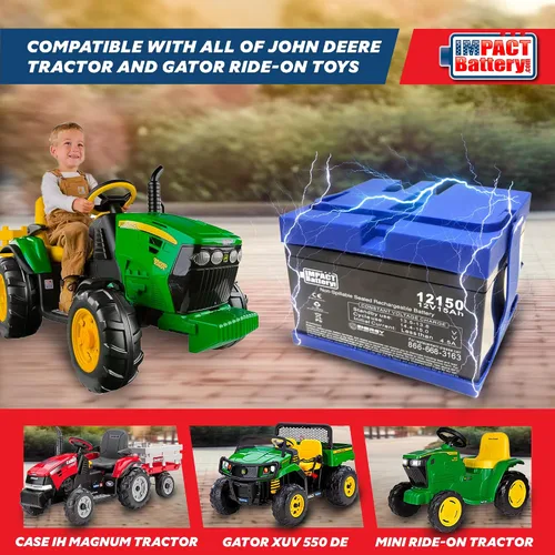 Vista 4 de Batería de repuesto de 12V para Peg Perego, juguetes de montar de John Deere