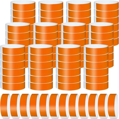 Vista 7 de 1200 piezas de pulseras de papel de plástico para eventos, pulseras de color neón para conciertos, pulseras de identificación, pulseras de papel