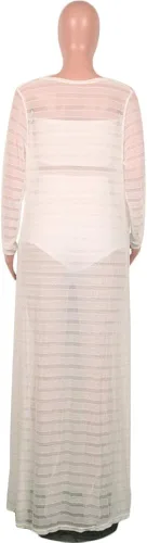 Vista 5 de Ophestin Conjunto de overoles de 3 piezas con parte superior de tubo de malla transparente para mujer