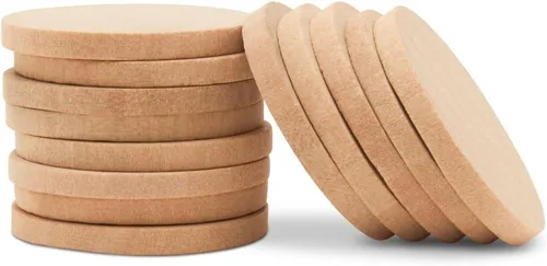 Vista 11 de Círculos de Madera 2 x 1/4 Pulgada Discos de Madera - 25 Piezas Listos para Pintar y Decorar - Quema de Madera - Fabricación de Joyas, Manualidades