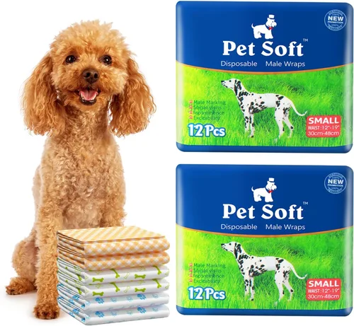 Vista 8 de Pañales Pet Soft para perro, desechables, para perros macho, xs