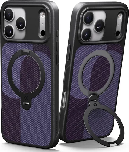 Vista 11 de CASEKOO Funda negra para iPhone 17 con soporte magnético giratorio de 360 grados