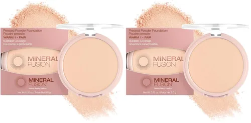 Vista 13 de Mineral Fusion Base de maquillaje en polvo prensado, polvo facial con acabado mate para piel clara con subtonos rosa/rojo, maquillaje natural