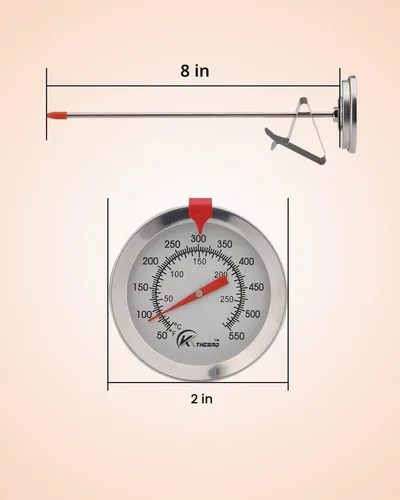 Vista 5 de KT THERMO Termómetro de caramelo/freír profundo con lectura instantánea, termómetro de aceite, termómetro de carne con pincho de acero inoxidable