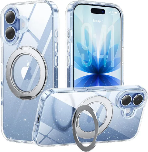 Vista 102 de Funda para iPhone 11, funda magnética con función atril [protección de grado militar] y [compatible con MagSafe], funda protectora delgada