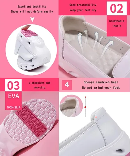 Vista 3 de KOFUBOKE Cómodos zapatos de enfermera para mujer, ligeros, antideslizantes