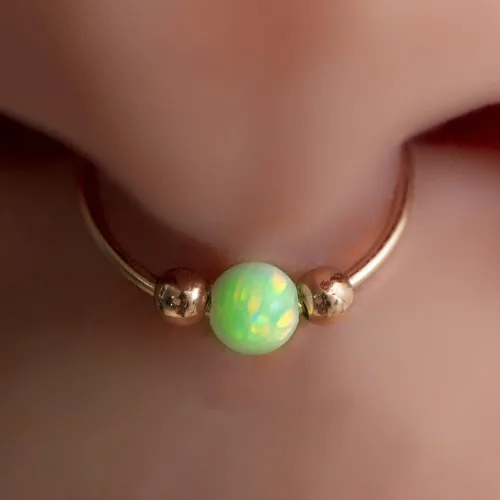 Vista 12 de Anillos de tabique rellenos de oro de 14 quilates ópalos