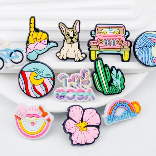 Vista 2 de Dijes para zapatos de verano para sandalias, pulseras, decoración de zapatos de playa de Hawaii para niños, adolescentes, adultos, niñas, niños