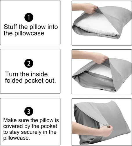 Vista 6 de FLXXIE Paquete de 2 fundas de almohada de satén para piel y cabello, 14 x 20 pulgadas, fundas de almohada de viaje suaves y sedosas para niños