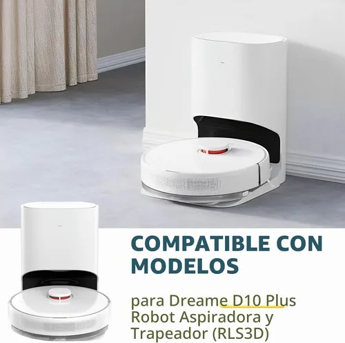 Vista 2 de Piezas de repuesto D10 Plus, compatibles con Dreame Bot D10 Plus Gen 1 (RLS3D), kits de accesorios de aspiradora, 2 cepillos principales, 4 cepillos