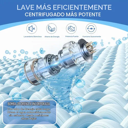 Vista 4 de Erivess - Lavadora automática portátil de 15 libras con 8 ciclos