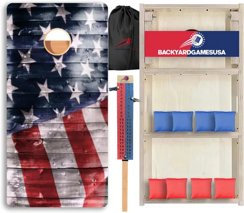 Vista 26 de CornholeGamesUSA Pro - Juego de tablas de Cornhole Fabricado en Estados Unidos Abedul báltico 3/4 Sin rebote Patas triples gruesas Dos 1