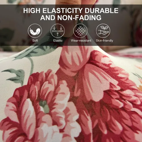 Vista 2 de KRFOONN Fundas elásticas para sillón reclinable con estampado, fundas para sillas reclinables de 4 piezas, fundas para sillón reclinable Lazy Boy