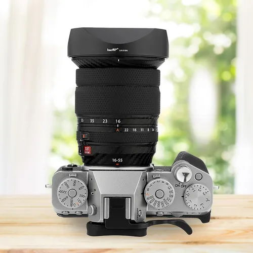 Vista 3 de Haoge LH-X18N Bayoneta Square Metal Lens Hood para Fujifilm Fuji XF 0.630-3.150 in F4 R OIS WR, Fujinon XF16-55mmF2.8 R LM WR II Pantalla de lente