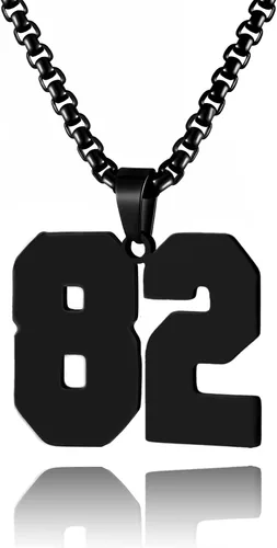 Vista 78 de Collar de Número Dorado para Hombre, Cadena de Acero Inoxidable con Colgante de Número para Atletas, Joyería Deportiva Personalizada para Niños