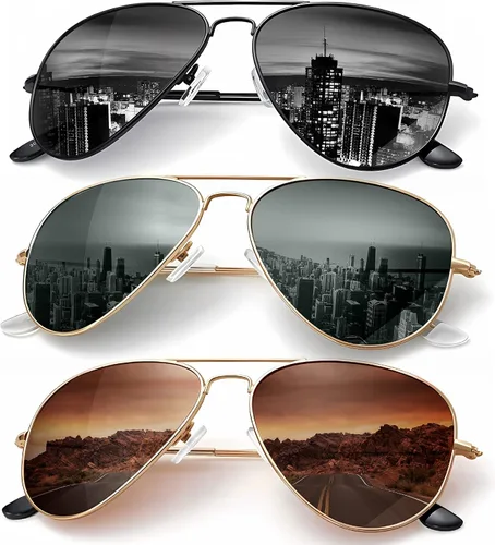 Vista 49 de KALIYADI Classic Aviator Sunglasses for Men Women Driving Sun glasses Polarized Lens UV Blocking Negro