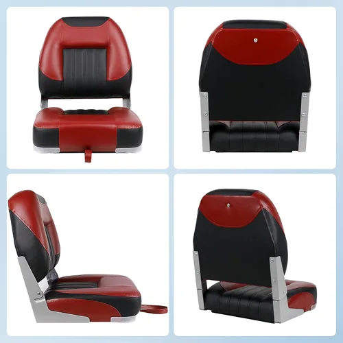 Vista 8 de XGEAR Asiento de barco de lujo con respaldo bajo/alto, asiento plegable para barco de pesca