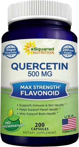 Vista 10 de aSquared Nutrition - Suplemento de Quercetina 500 mg – 60 Cápsulas – Píldoras de Polvo Complejo de Quercetina Dihidrato para Apoyar la Respuesta