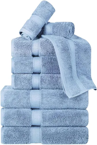 Vista 150 de BNM Toallas de Algodón Egipcio de Peso Pesado, Ideales para Baño, Ducha, Spa, Hotel, 800 GSM, Toallas Faciales/de Aseo, Toallas de Mano, Toallas