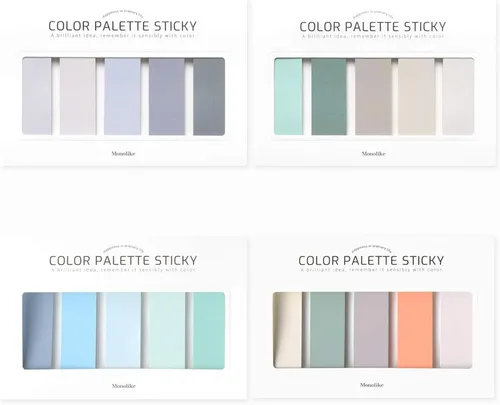 Vista 7 de Monolike Paleta de colores pegajosos sólidos 301 B Set 4p - Bloc de notas autoadhesivo 30 hojas Sólido 301 B