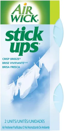 Vista 2 de Air Wick Ambientador de coche Stick Ups, Crisp Breeze (el embalaje puede variar), paquete de 3 con 2 unidades cada uno