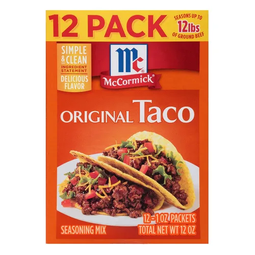 Vista 14 de McCormick Classic Taco Seasoning Mix Packet, suave, 1 onza (paquete de 24)