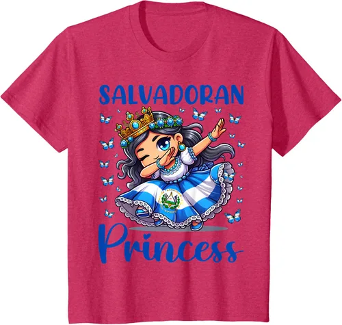 Vista 33 de Camiseta de princesa salvadoreña dabbing para niñas y niños