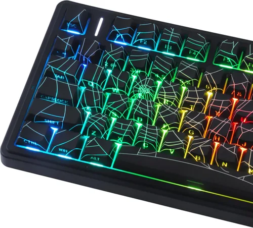 Vista 9 de Custom PBT Keycaps, Cool Modern Technology Style Keyboard Key caps(Black)