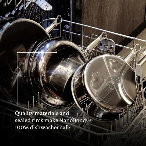 Vista 10 de Hestan - Colección NanoBond - Calentador de mantequilla de titanio de acero inoxidable, compatible con placa de inducción, 0.75 cuartos de galón