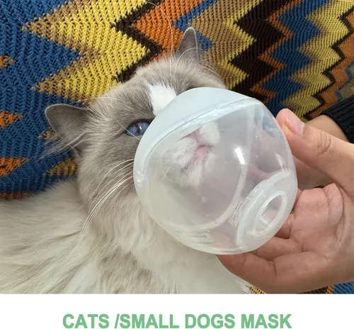 Vista 3 de Máscara inhaladora para gatos, máscara de oxígeno para gatos y cachorros, máscara y tubo de oxígeno para mascotas, adecuada para gatos y perros