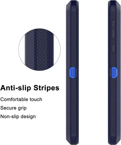Vista 6 de Funda para Moto G7 Power/Moto G7 Supra/G7 Optimo Maxx, a prueba de golpes, protección contra caídas, resistente, plástico duro y absorción