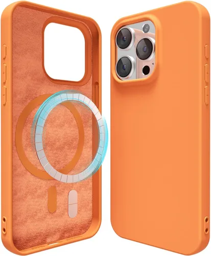 Vista 150 de oakxco Funda de silicona para iPhone 12 Pro Max, magnética, compatible con carga inalámbrica Magsafe, cubierta protectora de goma suave y delgada