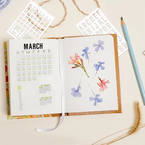 Vista 7 de 16 plantillas de diario para suministros de diarios con puntos, plantillas de Happy Planner para manualidades, plantillas de dibujo para diarios