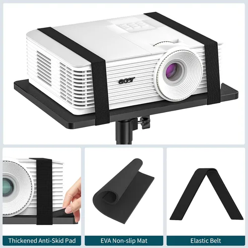 Vista 5 de GLEAM Trípode para proyector de 23 a 51 pulgadas, soporte de trípode para laptop con banda elástica, altura ajustable para oficina, hogar