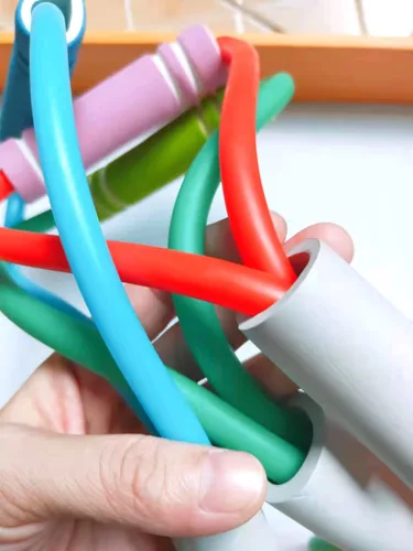 Vista 5 de Bandas de resistencia, figura 8 bandas de ejercicio para mujeres y hombres, 8 bandas de resistencia en forma de brazos, expansor de pecho, cuerda
