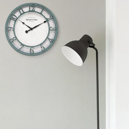 Vista 5 de Presentime & Co - Reloj de pared serie Farmhouse de 10 pulgadas, estilo Shiplap, silencioso, sin ticks, número arábigo 3D elevado, acabado verde