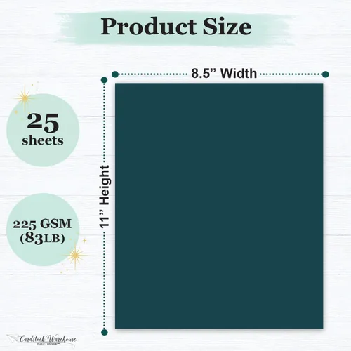 Vista 4 de Cardstock Warehouse Lessebo Amazon Cardstock Papel – 25 hojas, 8.5 x 11 pulgadas – 83 libras / 225 GSM Premium mate Amazon Card Stock para álbumes