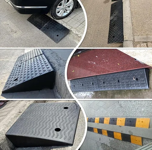 Vista 6 de GUENZO Rampa de umbral, rampa para silla de ruedas para puertas de entrada, rampa de transición de umbral de goma antideslizante de seguridad de 4