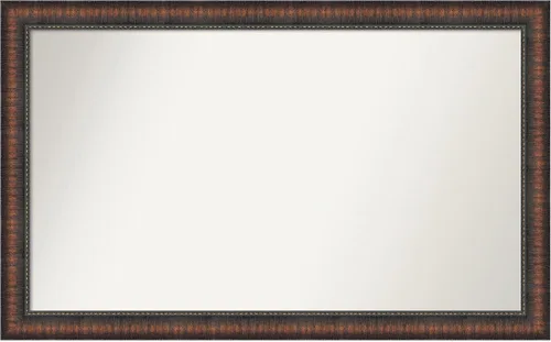 Vista 83 de Amanti Art Espejo de baño marrón para sobre el fregadero, 24 x 24 pulgadas, espejo de tocador cuadrado marrón Caleb, marco de madera rústica