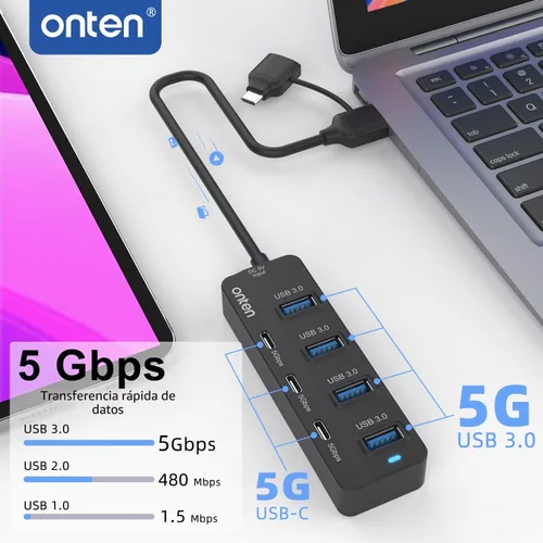 Vista 2 de HUB USB-A$USB-C, Hub de 7 Puertos (USB-C)