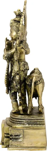 Vista 2 de Krishna latón coleccionable artesanía Arte bh06562