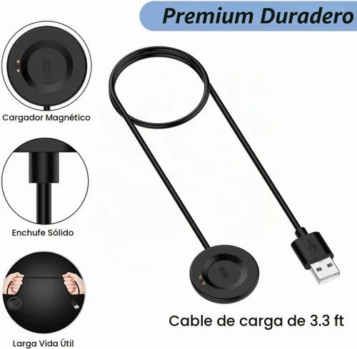 Vista 3 de Cargador para iTECH Fusion 2/3, cable de carga USB de repuesto para iTech Fusion 2/3 Smart Watch (3.3 pies/3.3 ft)