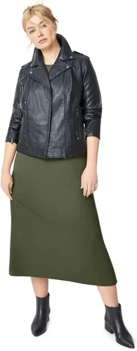 Vista 3 de Ellos Chaqueta de moto de piel sintética para mujer, talla grande