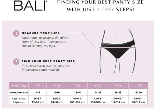 Vista 5 de Bali Double Support, Women's Cool Comfort Underwear, Full Coverage Brief Panty