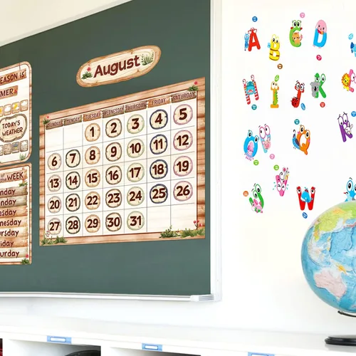 Vista 9 de Fancy Land Juego de 97 tablones de anuncios con calendario de aula