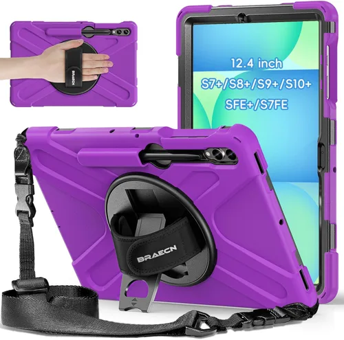 Vista 15 de BRAECNstock Funda para Samsung Galaxy Tab S10 Lite/ S10 FE/ S9 FE/ S9/ S8/ S7 5G Funda de 10.9"/11", Funda Protectora a Prueba de Golpes con Soporte