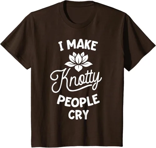 Vista 52 de Camiseta divertida de terapia de masaje I Make Knotty People Cry, Negro, S