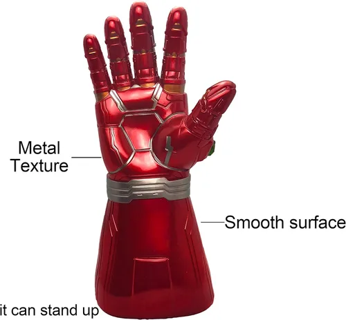 Vista 5 de XXF - Guante infinito de Iron Man guante infinito LED de Iron Man con imán extraíble 3 modos de flash